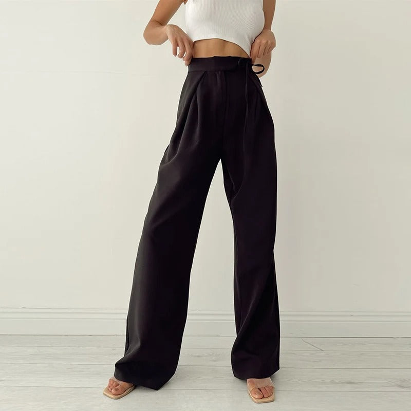 Calça Feminina Pantalona de Cintura Alta