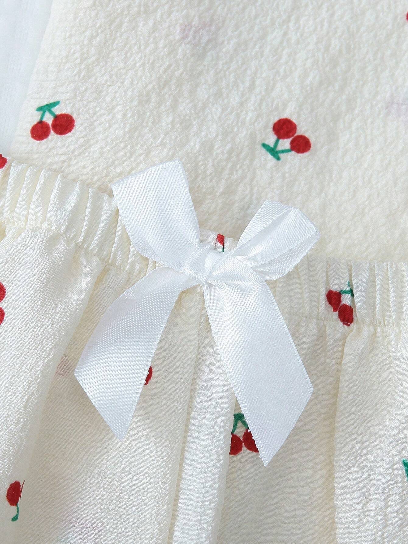 Pijama Feminino Curto Short e Blusa Cerejas