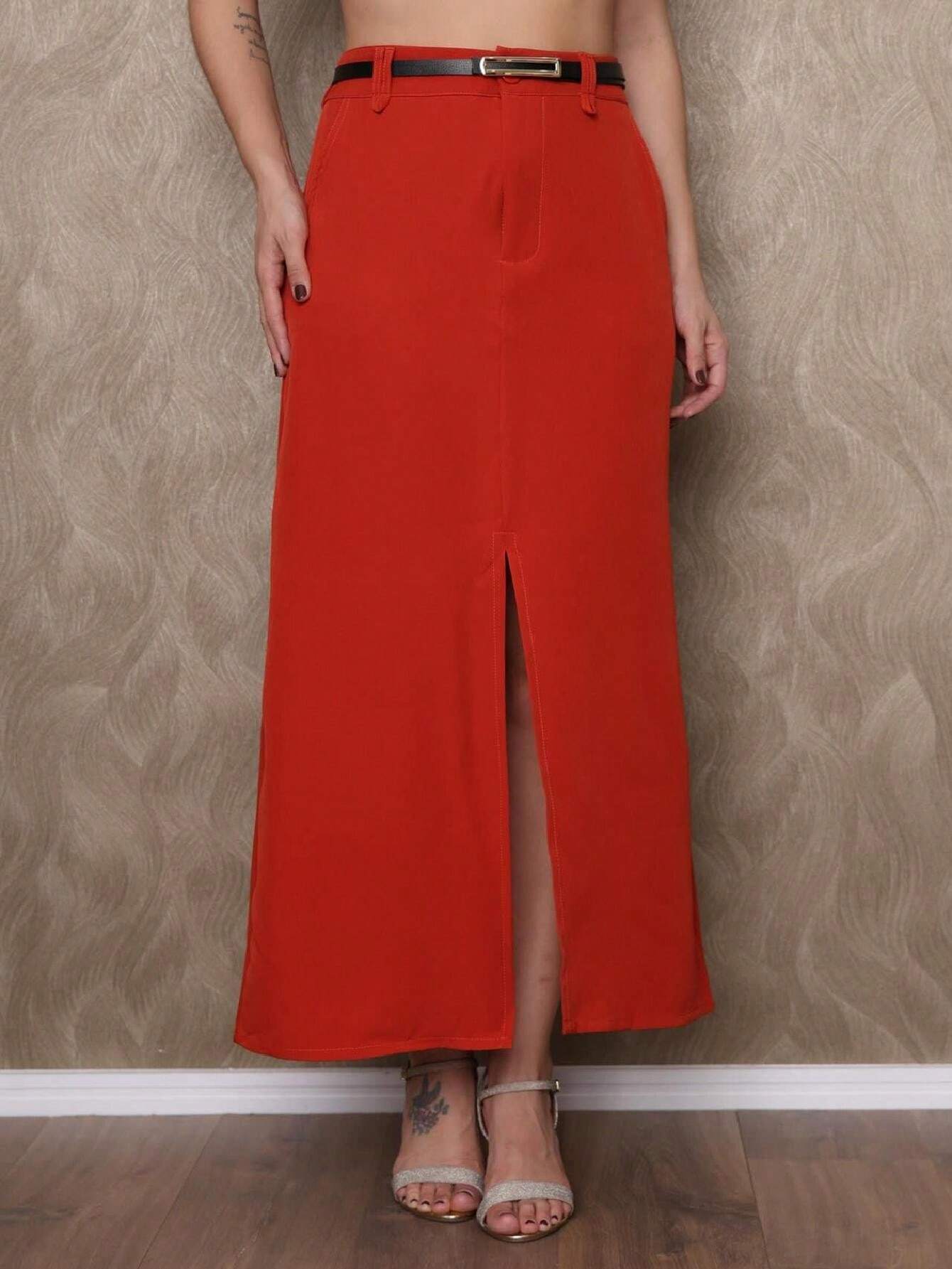 Saia de Alfaitaria Com Fenda na Frente