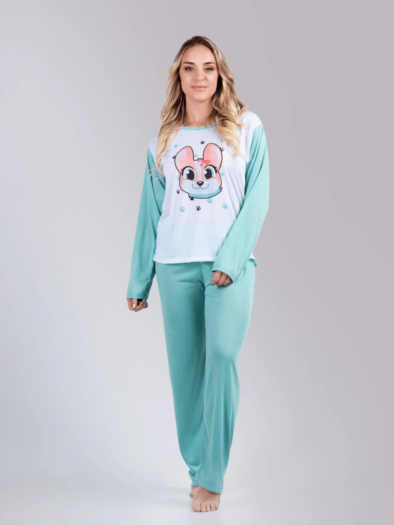 Pijama Feminino Longo para Inverno Peluche
