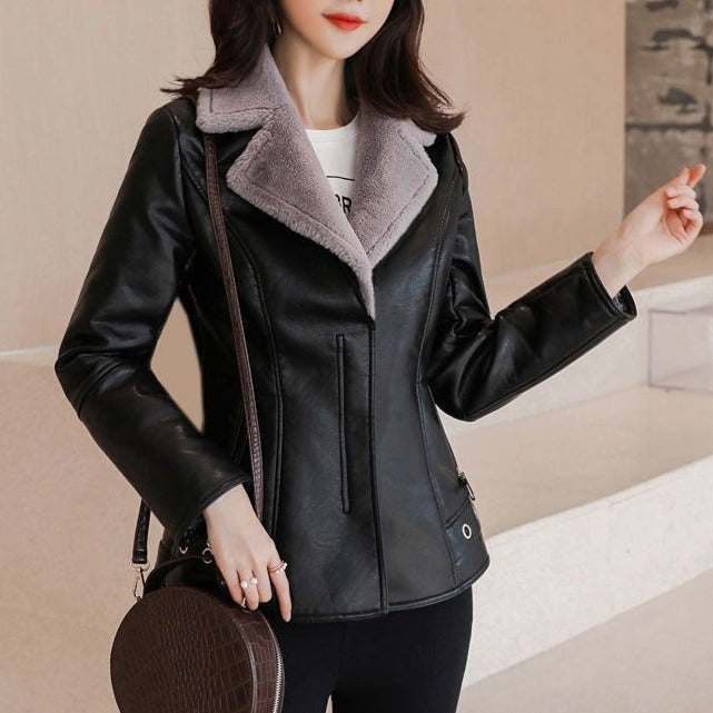 Jaqueta Feminina de Couro Forrada
