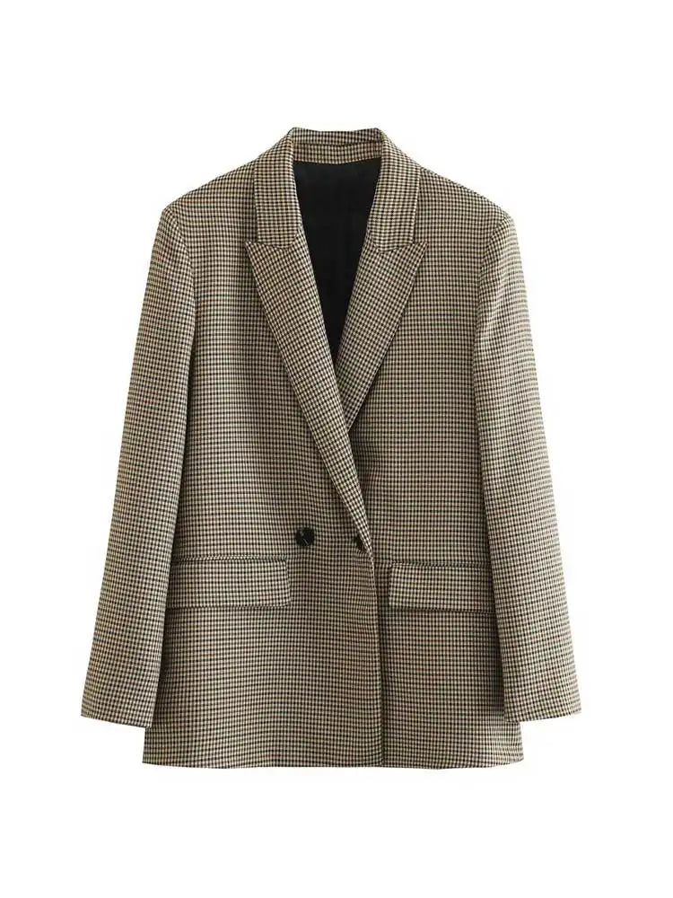 Blazer Feminino Alfaiataria Xadrez