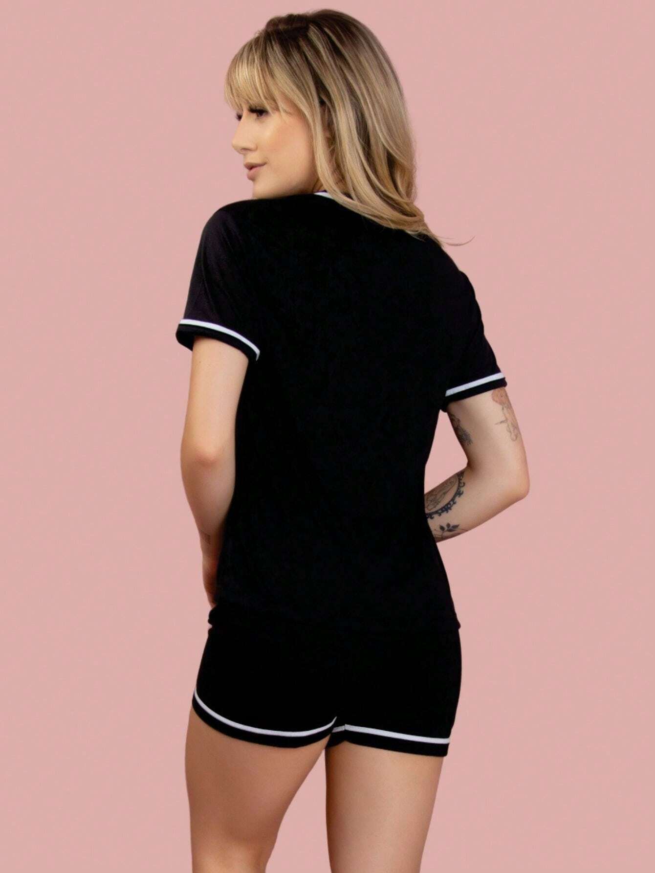 Pijama Feminino Americano com Botões