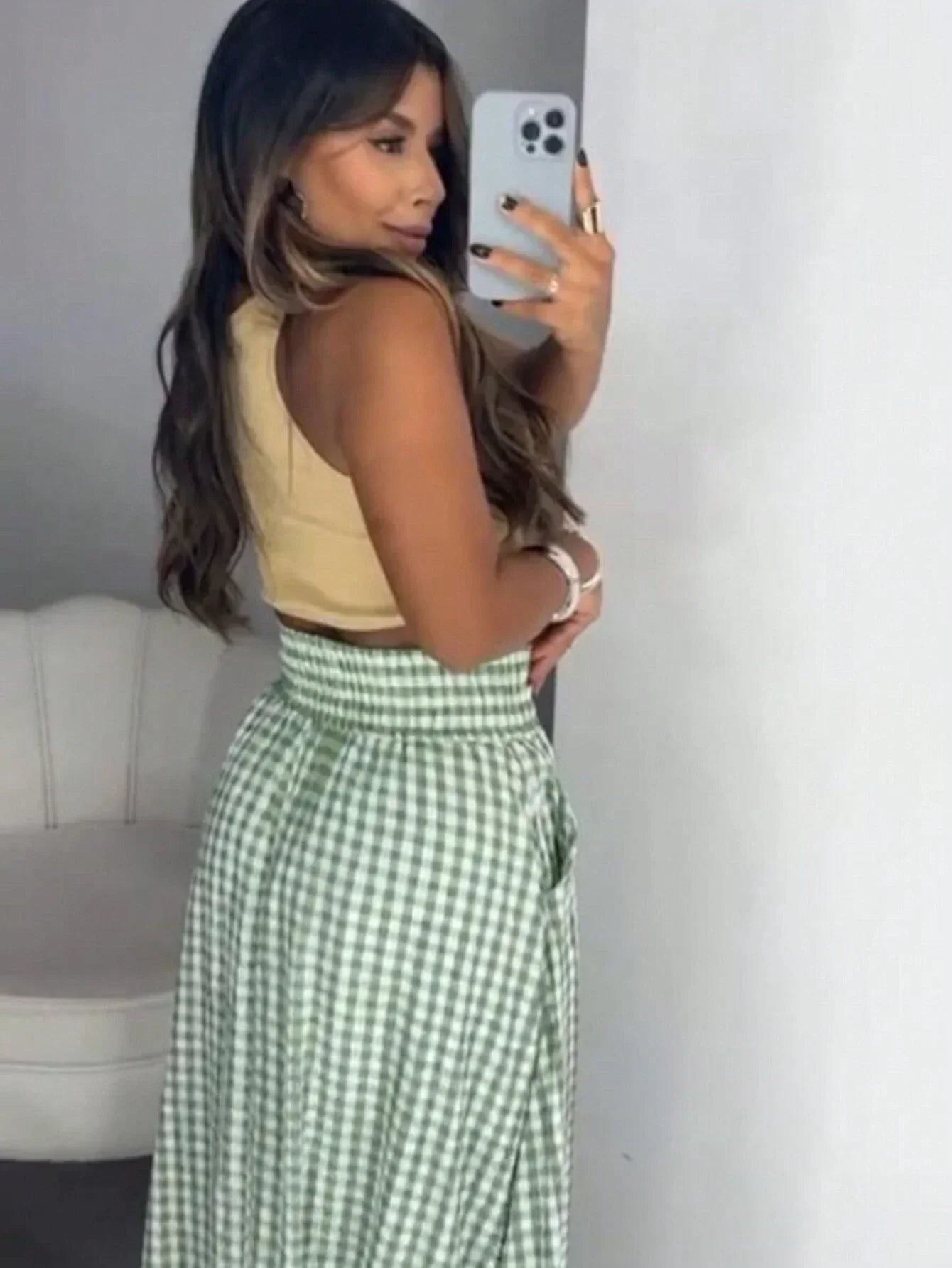 Saia Longa Xadrez Bella