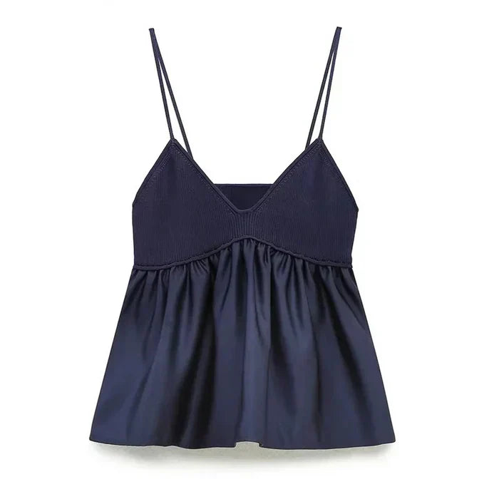 Blusa Feminina Plissada Azul Bata