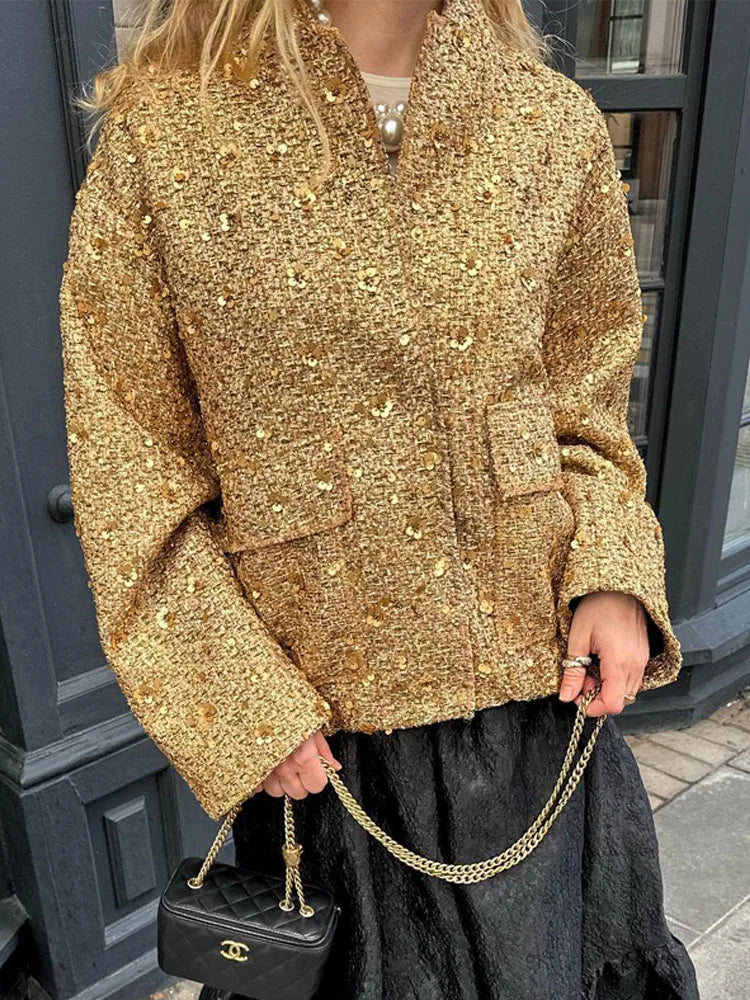 Casaco Feminino Lantejoulas