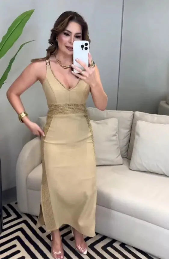 Vestido Bella Linen – Elegância Atemporal com Toque Sofisticado!