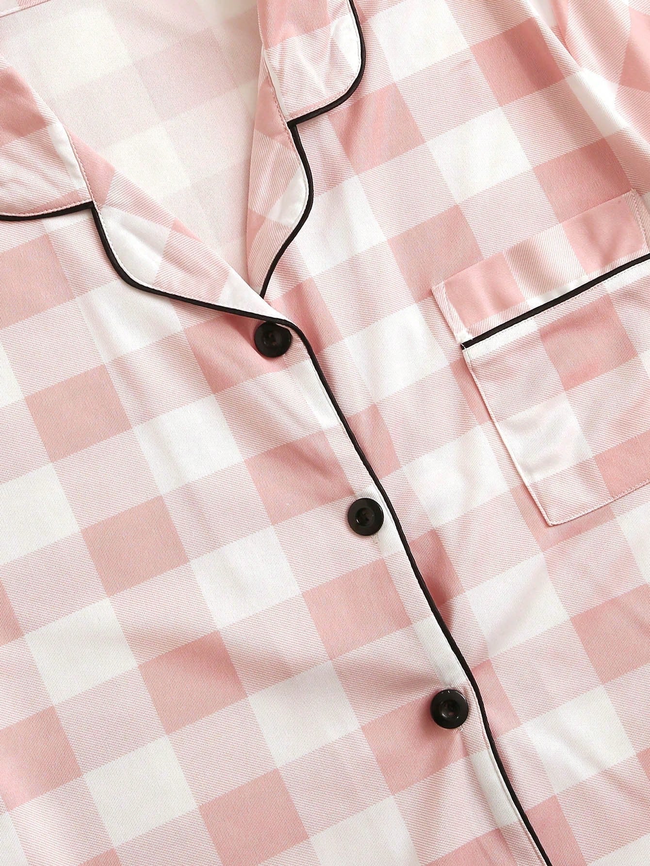 Pijama Feminino Curto Xadrez