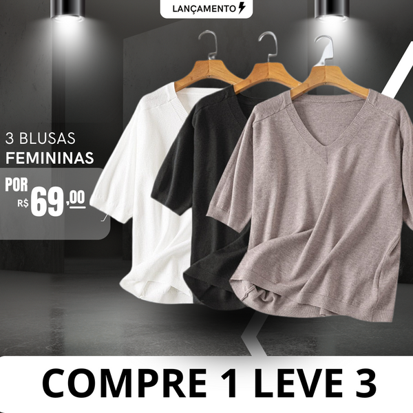 Blusa Brizza Combo com 3 cores