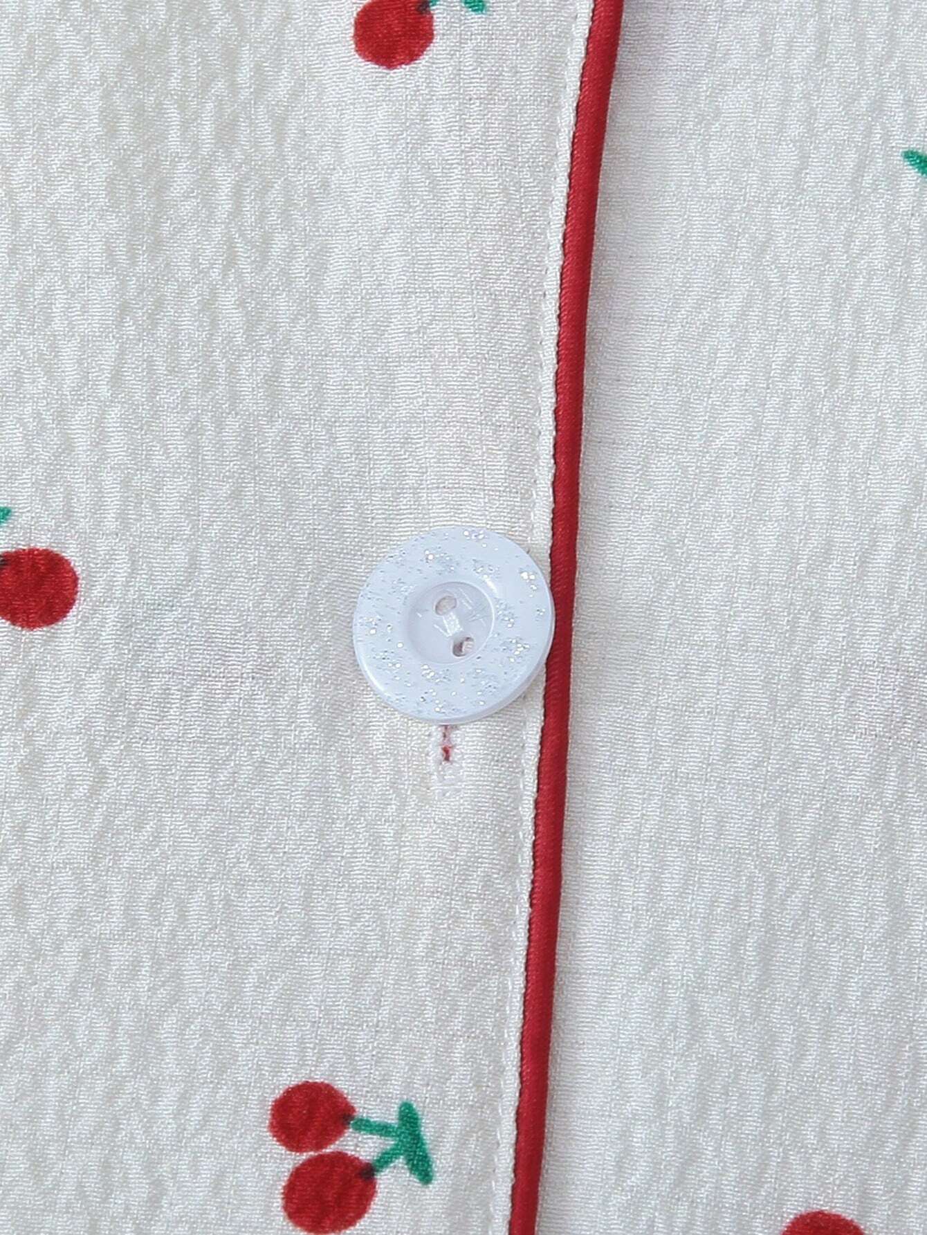 Pijama Feminino Curto Short e Blusa Cerejas