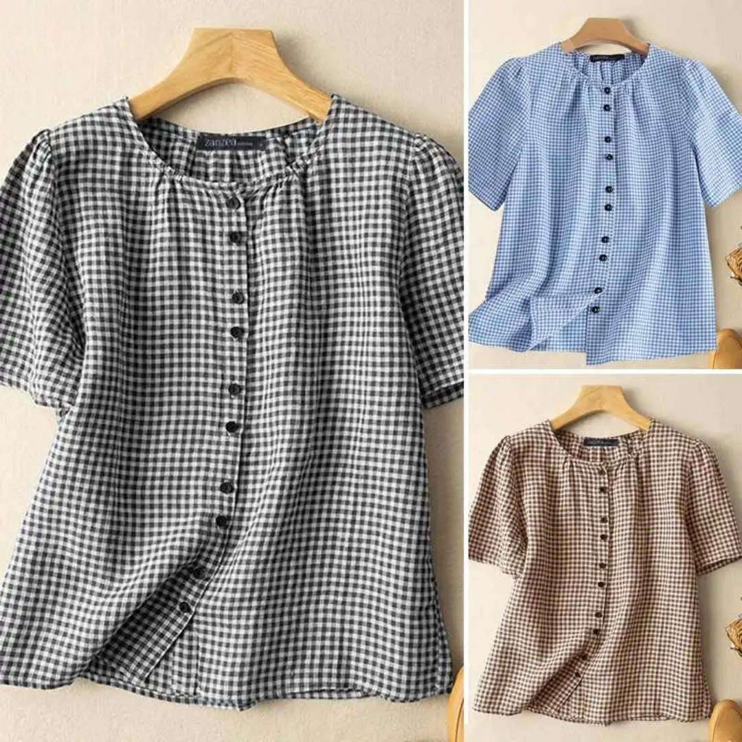 Blusa Manga Curta Xadrez Loma