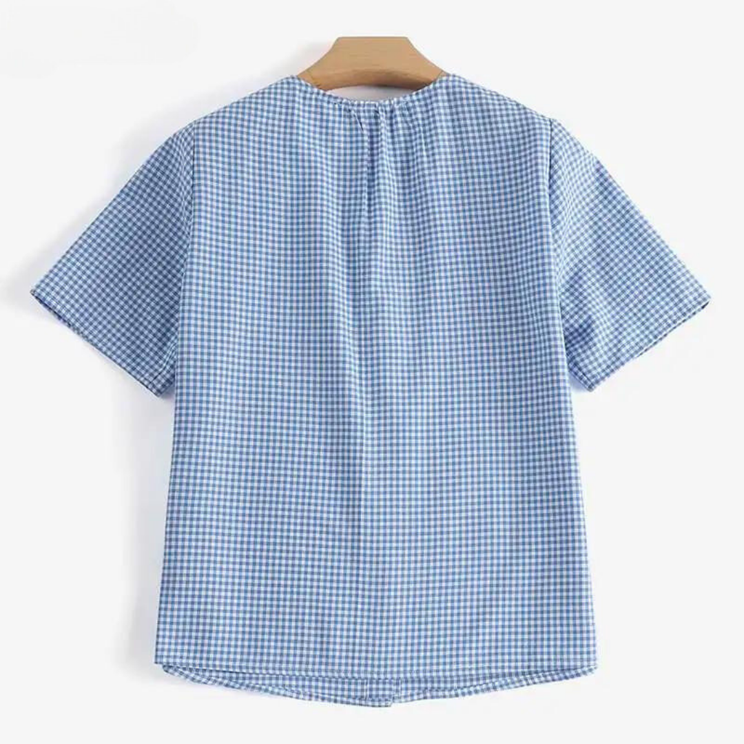 Blusa Manga Curta Xadrez Loma