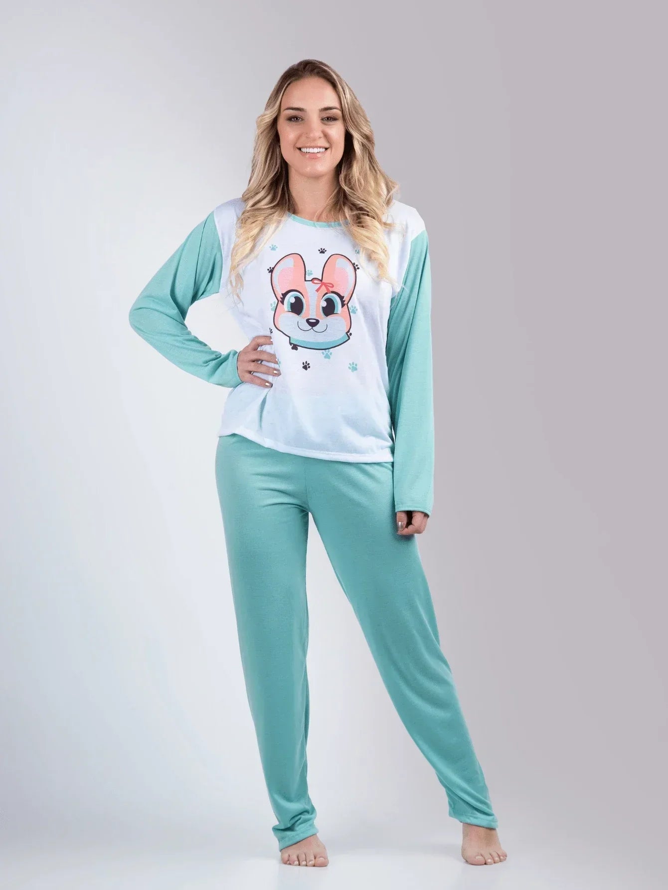 Pijama Feminino Longo para Inverno Peluche