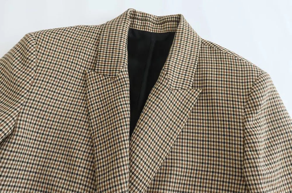 Blazer Feminino Alfaiataria Xadrez