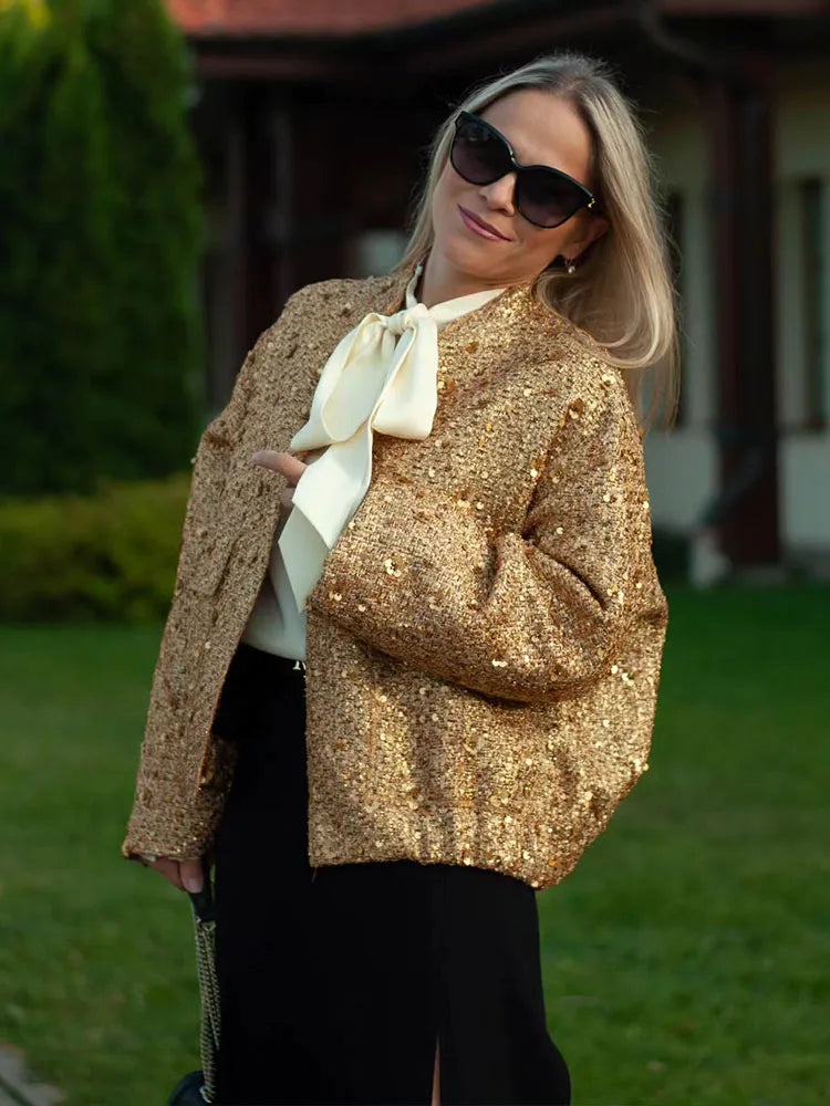 Casaco Feminino Lantejoulas