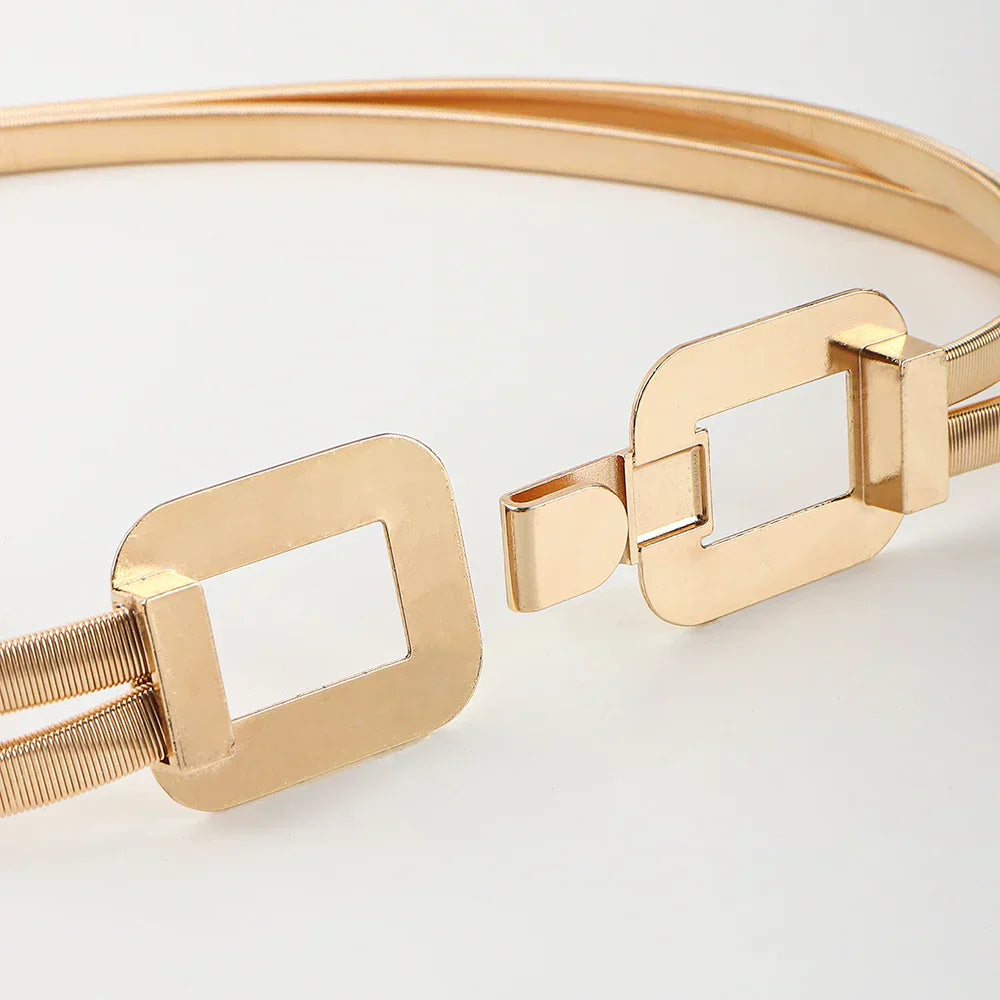 Cinto Feminino Dourado com Fivela