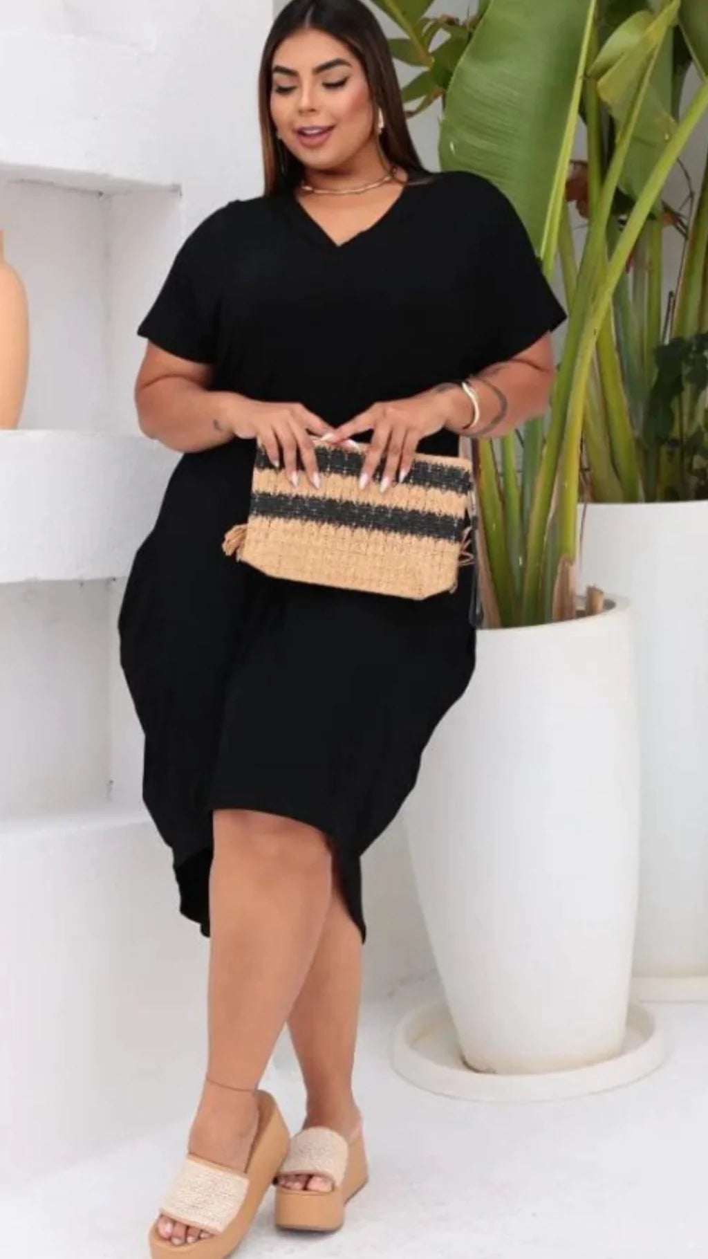 Vestido Mullet em Viscolycra preto