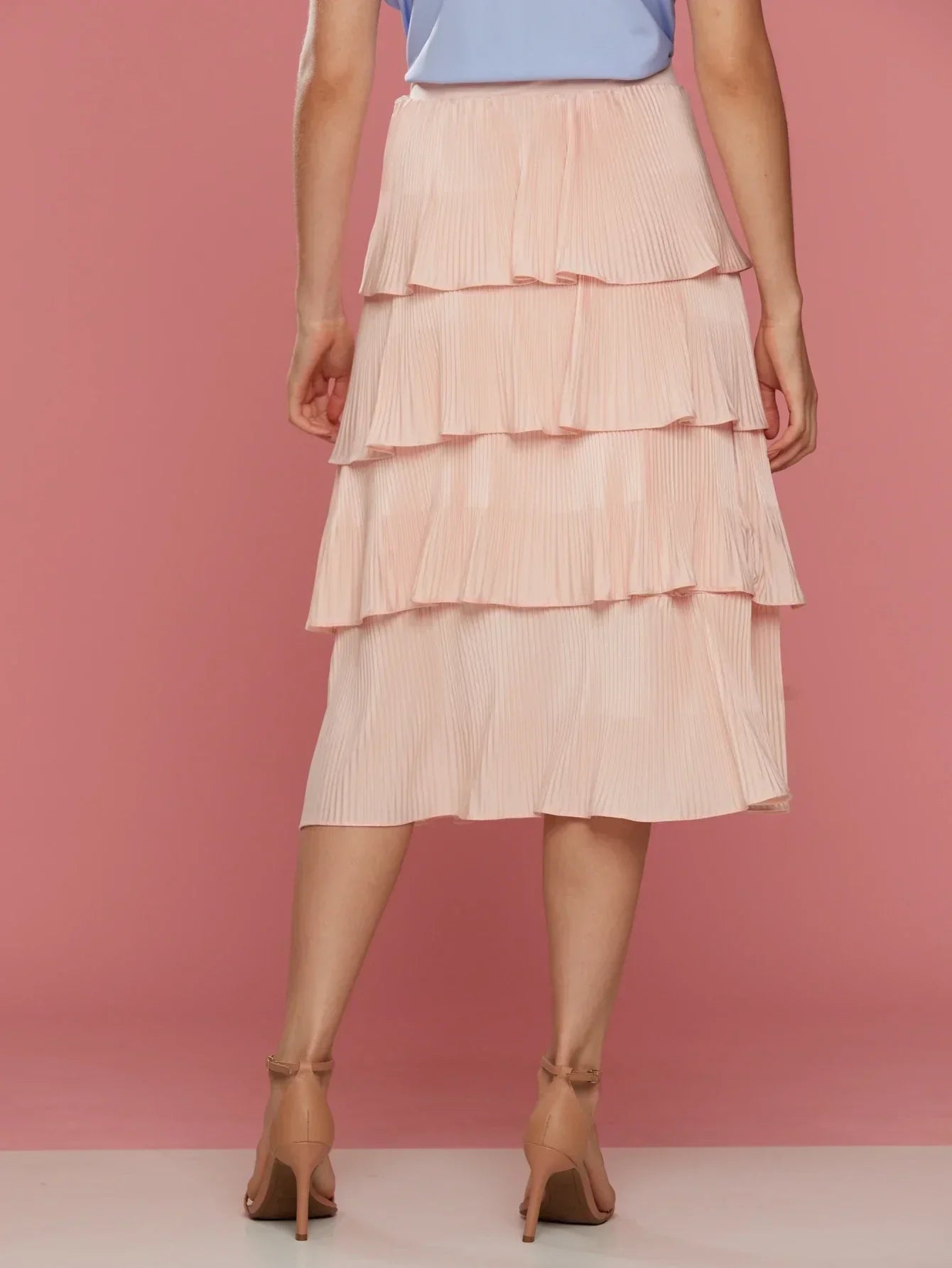 Saia Midi Plissada 4 Camadas Mariana